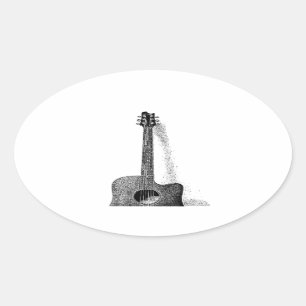 Sticker Ovale Guitare classique
