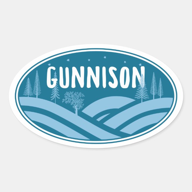 Sticker Ovale Gunnison Colorado Extérieur (Devant)