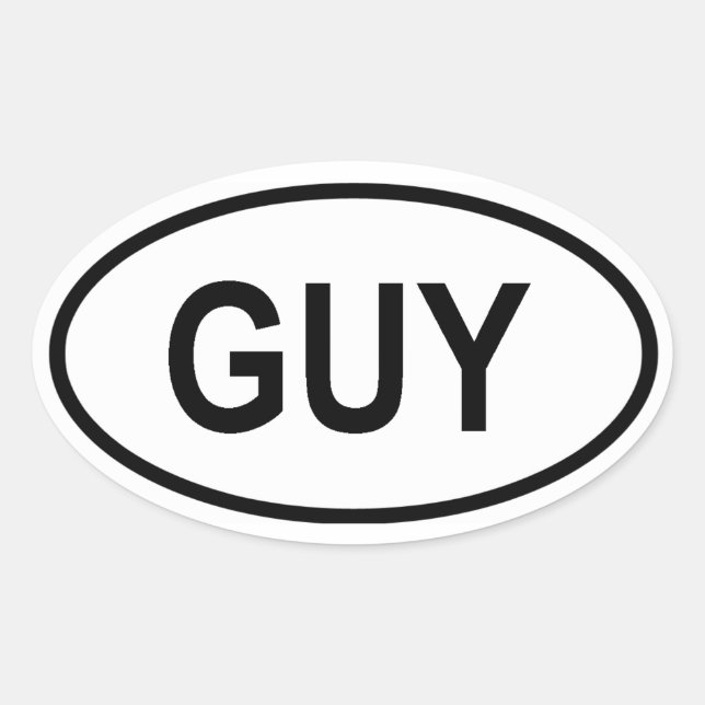 Sticker Ovale Guyana "GUY" (Devant)