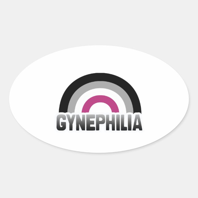 Sticker Ovale Gynephilia Pride (Devant)
