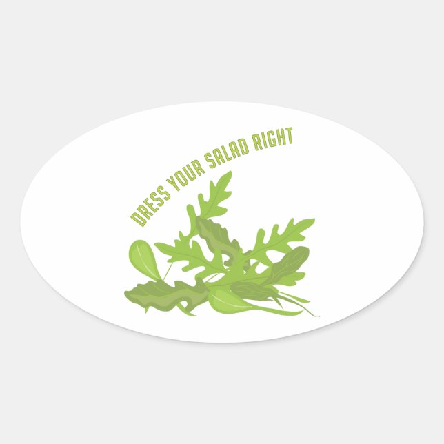 Sticker Ovale Habille ta salade (Devant)