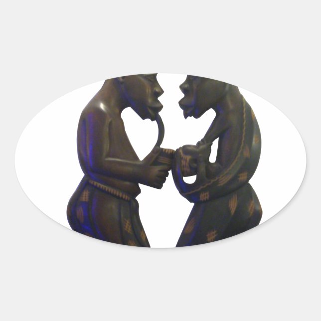 Sticker Ovale Hakuna Matata S'amuser Old School est le meilleur (Devant)