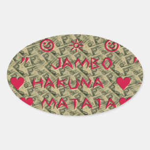 Sticker Ovale Hakuna Matata Talk Argent Art Design