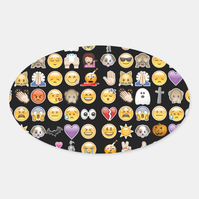 Sticker Ovale halloween emoji (Devant)