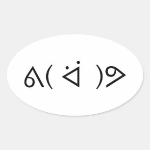 Sticker Ovale Happy Gary ᕕ( ᐛ )Meme Emoticon Text Art