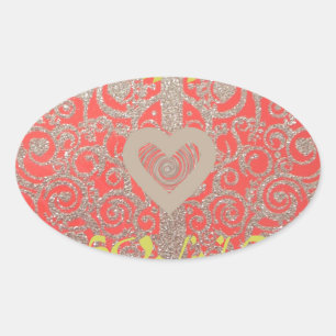 Sticker Ovale Happy Holidays Parties scintillant rouge design co