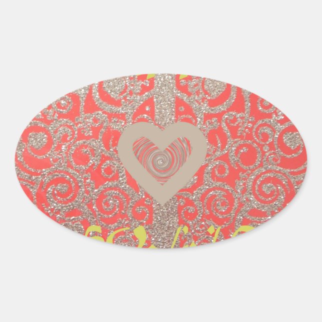 Sticker Ovale Happy Holidays Parties scintillant rouge design co (Devant)