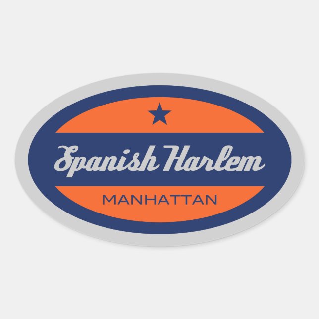 Sticker Ovale Harlem espagnol (Devant)