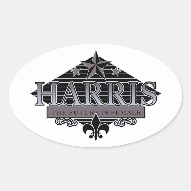 Sticker Ovale Harris l'avenir est féminin (Devant)