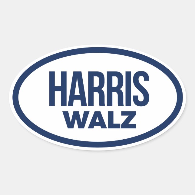 STICKER OVALE HARRIS WALZ 2024 (Devant)