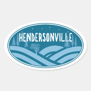 Sticker Ovale Hendersonville Caroline du Nord Extérieur