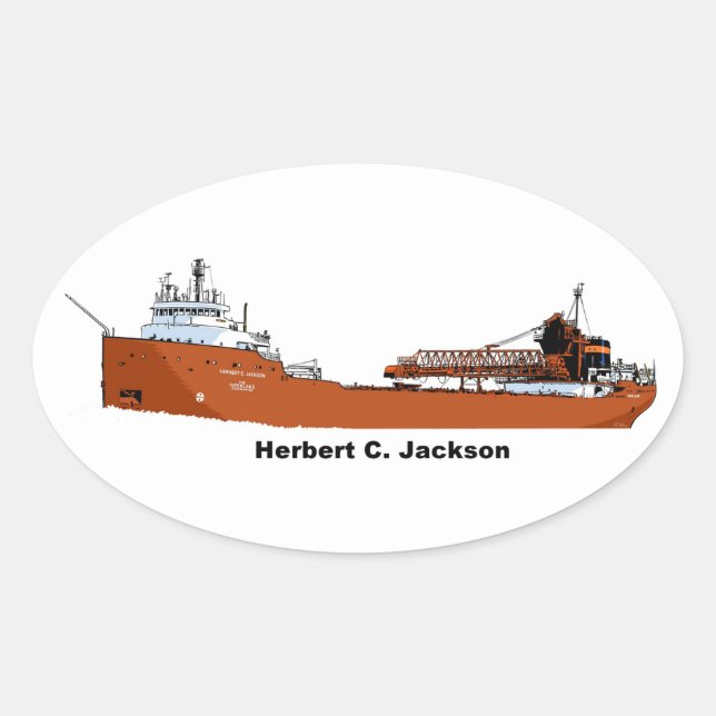 Sticker Ovale Herbert C. Jackson, cargo des Grands Lacs (Devant)