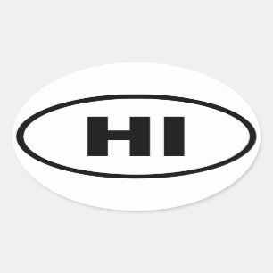 Sticker Ovale HI Hawaii
