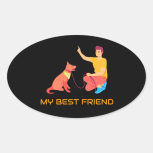 Sticker Ovale "High Five with Bestie"