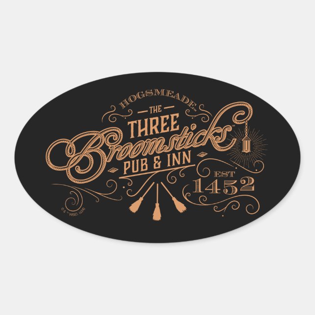 Sticker Ovale HOGSMEADE™ THE TROIS BROOMSTICKS™ Pub & Inn (Devant)