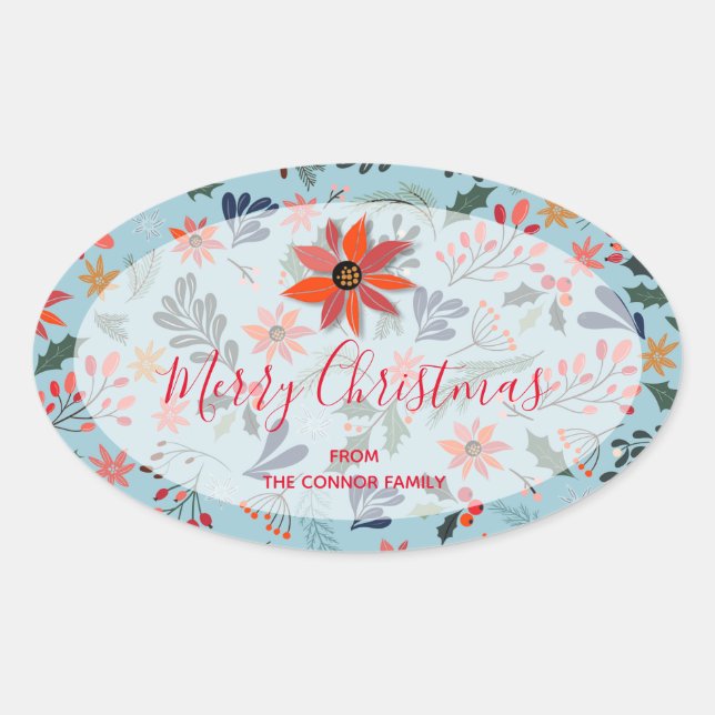 Sticker Ovale Holiday Christmas (Devant)