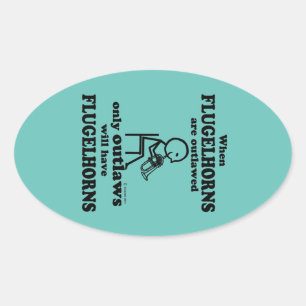 Sticker ovale hors-la-loi Flugelhorns