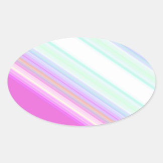 Sticker Ovale Hot Pink and White Strips