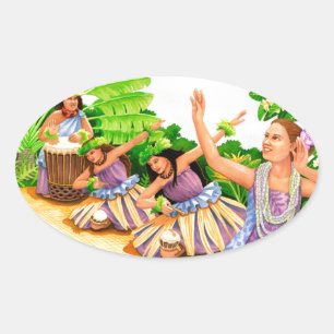 Sticker Ovale Hula