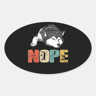 Sticker Ovale Husky | Hope Funny Siberian Husky Amoureux des chi