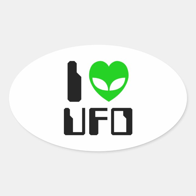 Sticker Ovale I Alien Heart UFO (Devant)