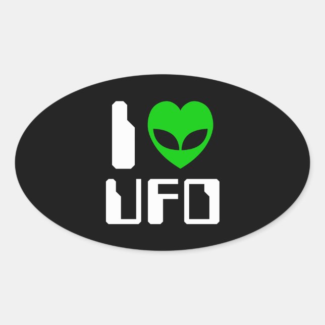 Sticker Ovale I Alien Heart UFO (Devant)