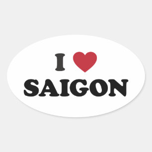 Sticker Ovale I Heart Saigon Vietnam Ho Chi Minh Ville
