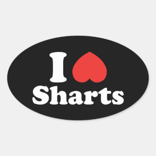Sticker Ovale I Heart Sharts