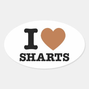 Sticker Ovale I Heart Sharts