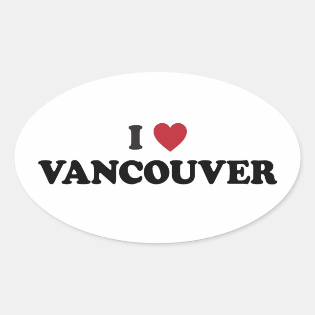 Sticker Ovale I Heart Vancouver Canada (Devant)