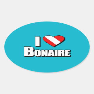 Sticker Ovale I Love bonaire