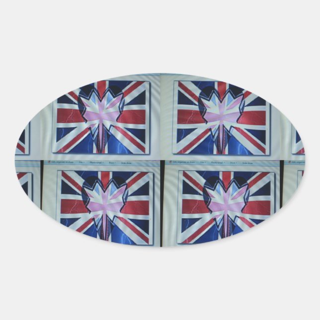 Sticker Ovale I Love England Art Print (Devant)