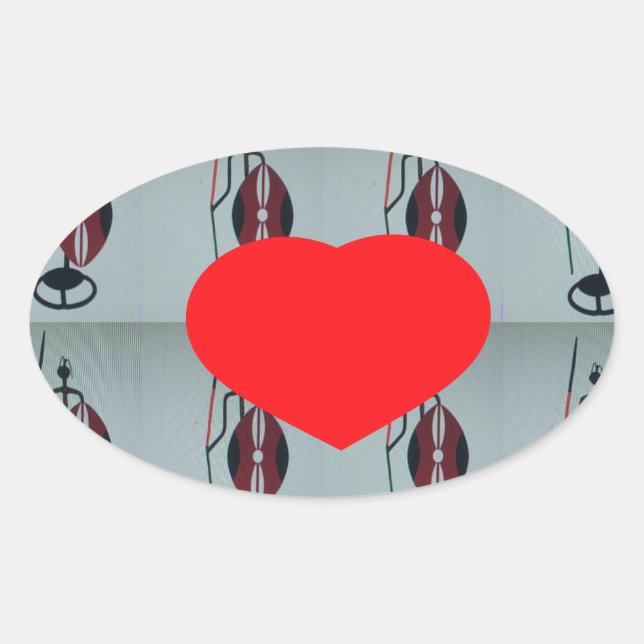 Sticker Ovale I Love Kenya Art Print (Devant)