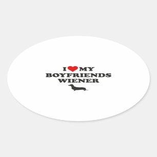 Sticker Ovale I Love My Boyfriends Wiener