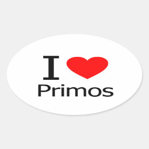Sticker Ovale I Love Primos