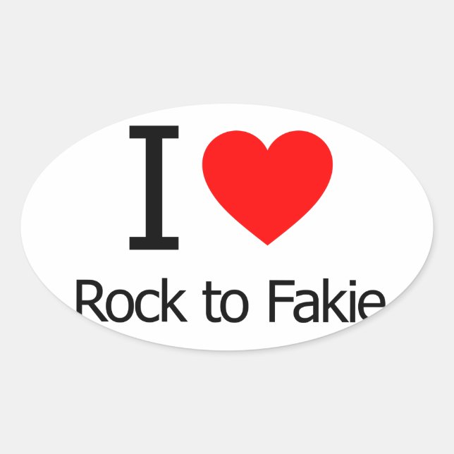 Sticker Ovale I Love Rock to Fakie (Devant)