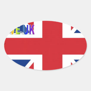 Sticker Ovale I Love UK Art Print