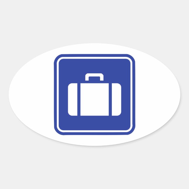 Sticker Ovale Icône de valise (Devant)