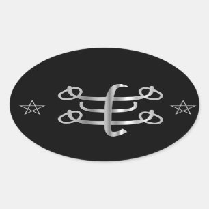 Sticker Ovale Icône religieuse de Bahai de symbole de Ringstone