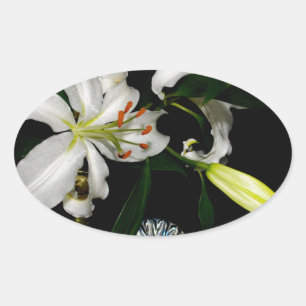 Sticker Ovale Iirsh Design - Collection de laiton et de fleurs