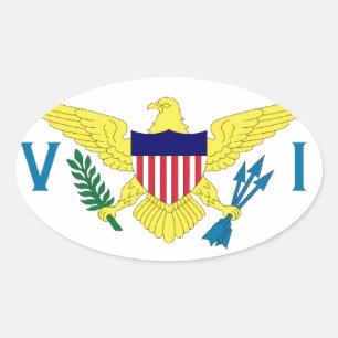 Sticker Ovale Îles Virgin