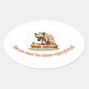 Sticker Ovale Illustration humoristique hyène avec insulte ironi