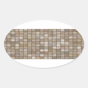 Sticker Ovale Image De Carreaux De Sol Faux Tan