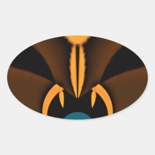 Sticker Ovale Impression de contraste de couleur Abstraite