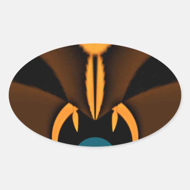 Sticker Ovale Impression de contraste de couleur Abstraite (Devant)