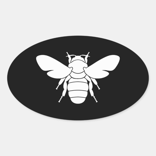 Sticker Ovale Impression des abeilles (Devant)
