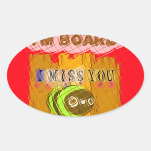 Sticker Ovale Impression Quirky Bee Art