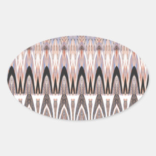Sticker Ovale Imprimer l'art Motif Abstrait Extraordinaire