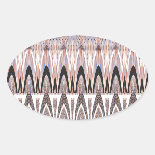 Sticker Ovale Imprimer l'art Motif Abstrait Extraordinaire (Devant)