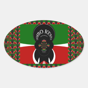 Sticker Ovale Imprimerie d'art Jambo Kenya